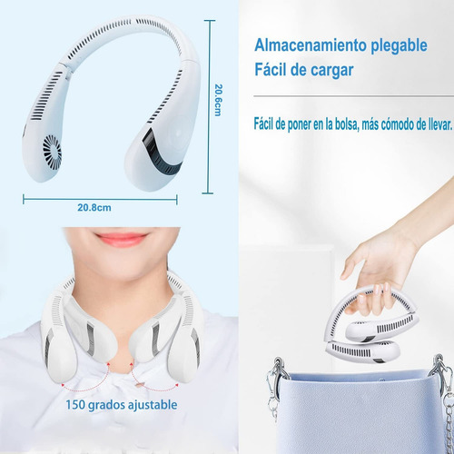 Ventilador Pequeño Plegable Silencioso Sin Aspas Con Cuello