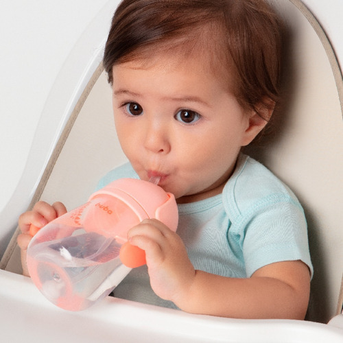 Imagem 3 de 8 de Copo Com Canudo Infantil De Transição 240ml Alça Dino - Buba