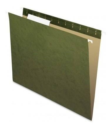 Carpetas Colgantes Carta Verdes X 25 Con Pestañas Plásticas