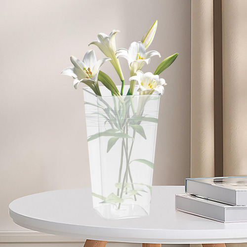 Vaso De Flores Acrílico Arranjo De Florista Limpar L