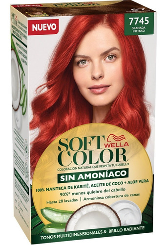 Tintura Wella Sin Amoniaco Kit Soft Color 7745 Granada Inten