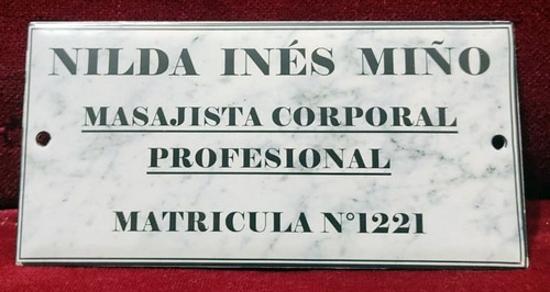 Placa Profesional Doctor Abogado Metal Enlozad Simil Carrara