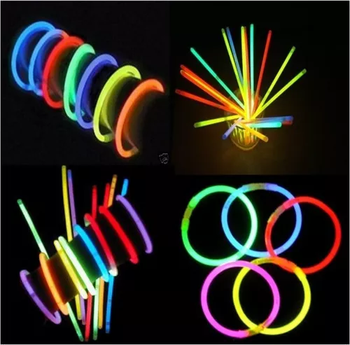 100 Pulseras De Neon Fluorescentes Luminosas Fosforecentes