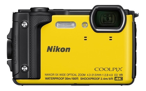 Camara Nikon Coolpix W300 Yellow Wp + Correa De Flotación