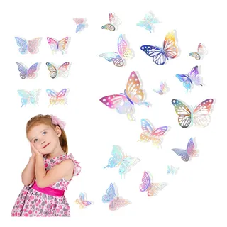 72pzs Mariposas Decoraciones 3d Cuartos Vinilos Pared Hueco1