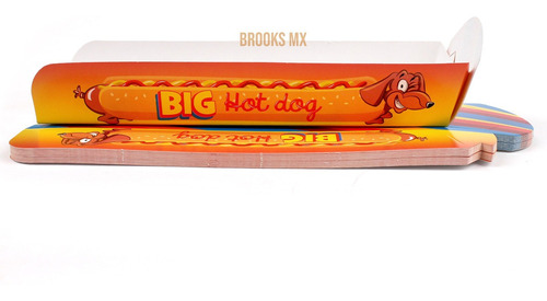 Charola Para Hot Dog De Carton 50 Pz Grande Impresas 