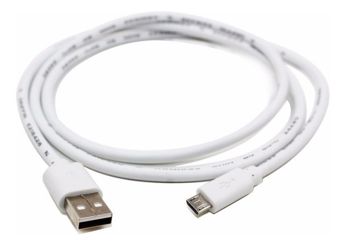 Imagen 5 de 5 de Cable Micro Usb Largo 2 Metros Mts Cargador Color Blanco