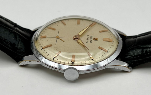 Reloj Universal Geneve Calibre 1200 Años 50 A Cuerda #02 Negro Claro Plateada (Usado)