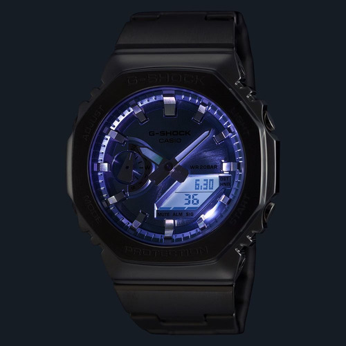 Relógio Casio G-shock Gm-2110d-2adr G-steel Prateado Prateado Azul