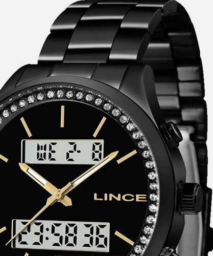 Relógio Feminino Lince Orient Black Original - Lan4591 P1px
