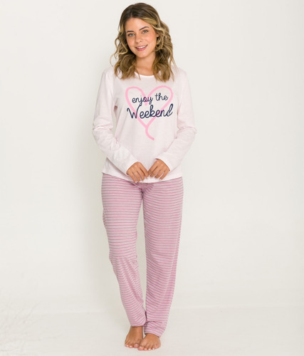 Pijama Longo Feminino Adulto Inverno Weekend Evanilda 0057