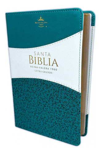 Biblia Rvr1960 Mujer Duotono Turquesa Floral Blanco, De Reina Valera 1960. Editorial Abba, Tapa Blanda En Español