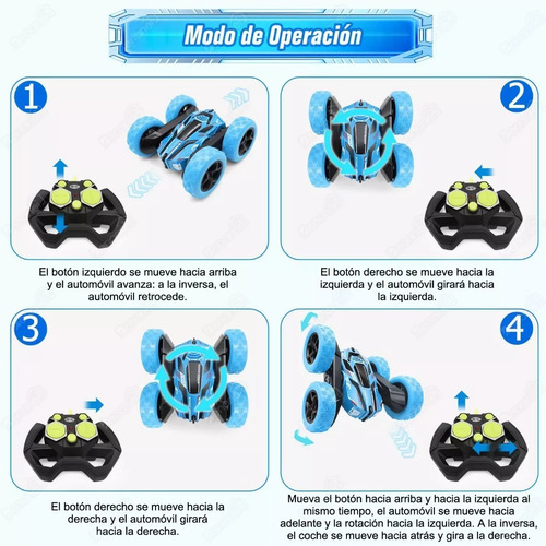 Carro De Control Remoto Deriva Rotación De 360 Grados Con Música Y Luz Color Azul ZL-928-7 CNZLING