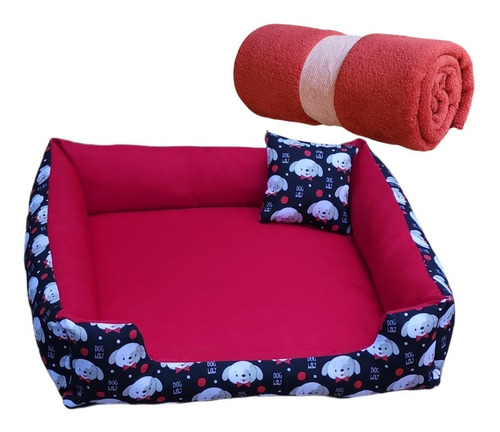 Cama Cachorro 70x70 Cama Pet Pra Cachorro Grande + Manta