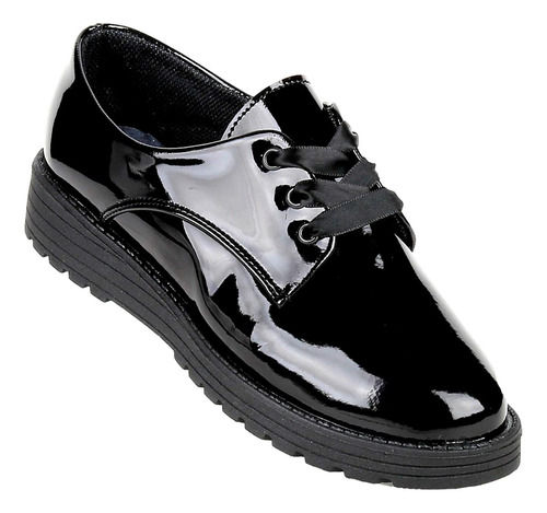 Zapato Basico Niña Negro Tipo Charol Stfashion 20303700
