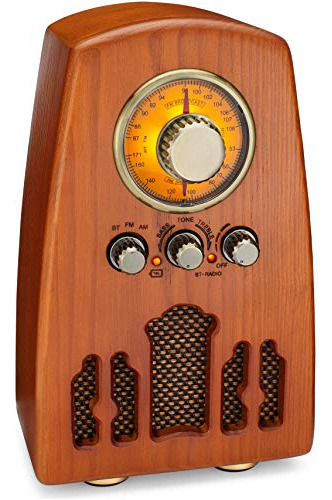 Estilo Vintage Radio Am Fm Con   Exterior De Madera Hec...