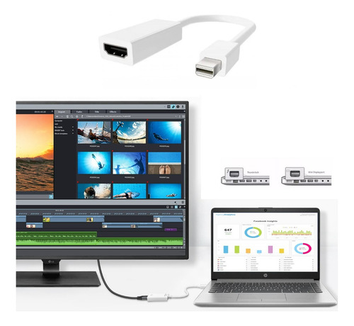 Pcyes Adaptador Mini Displayport Macho X Hdmi Femea 15cm Mdp-H15cm