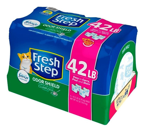 Arena Gatos Fresh Step 19.1 Kg 42 Lb Febreze 10dias Sin Olor