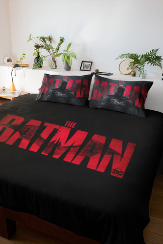 Art Personalize Batman preto poliéster doble