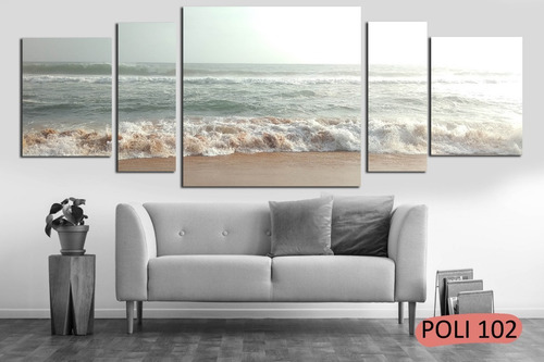 Imagen 2 de 2 de Cuadros Mar Paisaje Arena Surf Paisaje 160x60