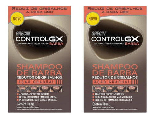 Grecin Control Gx Barba Sh Redutor De Grisalhos 118ml - 2un