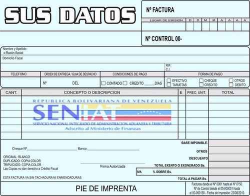 Talonario De Factura Entrega 24 Horas Por 5 American