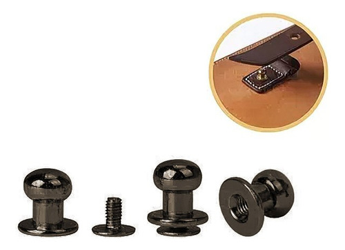 Carrapeta Fecho De Bainha Cabeça 8mm C/ 10unids Preta