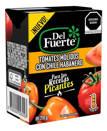 37 Pza Tomates Molidos Del Fuerte Con Chile Habanero 210 G