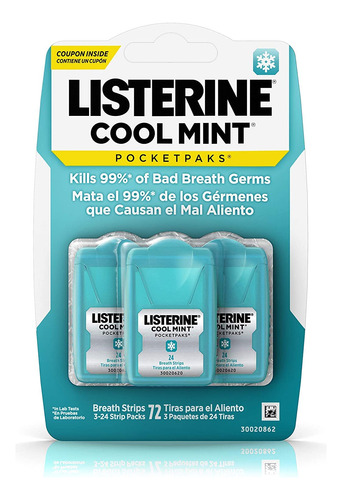 Listerine Cool Mint Pocketpaks, 72 Unidades (paquete De 6)