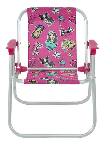 Cadeira De Praia Infantil Em Alumínio Barbie 025210 Belfix