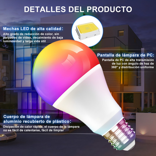 Rgb Bombillas Inteligentes De Cambio De Color 4pcs 12w foco led Rgb luces Rgb
