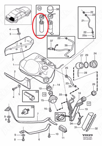 Bomba Combustível Volvo 940 2.3 Aspirado 1994-1998 Original