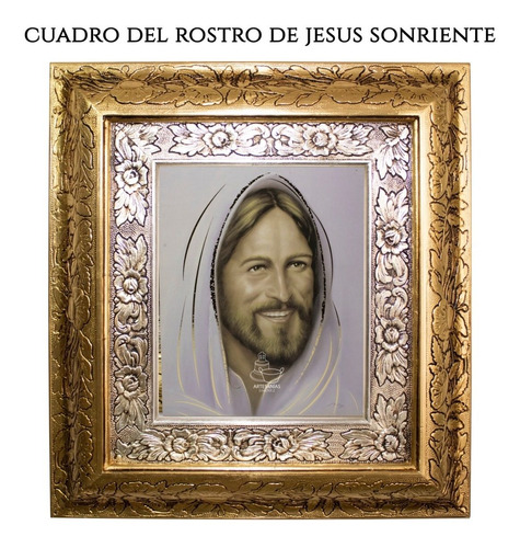 Cuadro Rostro De Jesus Sonriente 45x40 Cm