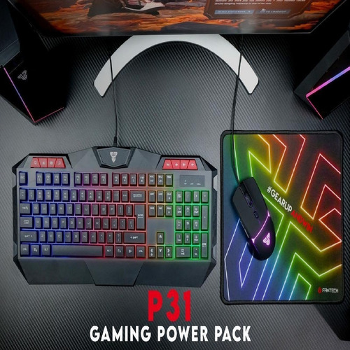 Combo Gaming Rgb Fantech P31. Teclado + Mouse Y Mouse Pad