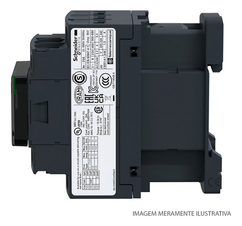 Contactor Schneider 3x12a 110v 50/60hz 5.5kw/400v 7.5hp/480v