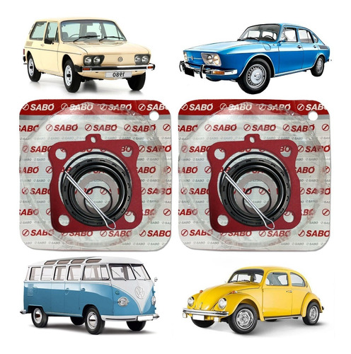 2 Kit Retentor Cubo Roda Traseira Sabó Fusca Brasilia Kombi