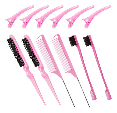 Set De Cepillos P/ El Cabello, Goiple, Rosa Comb Set-12pcs