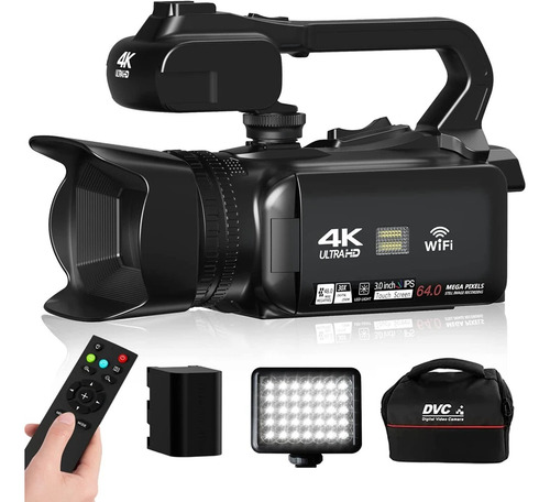 Câmera Profissional Vídeo 4k Com Sd 128gb E Microfone