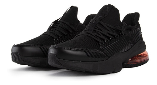 Imagen 5 de 6 de Tenis Deportivo Karosso Media Suela Aire Negro Rojo M502