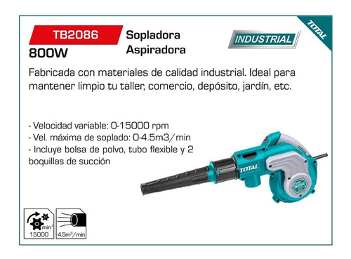 Imagen 3 de 7 de Sopladora Aspiradora Total 220v