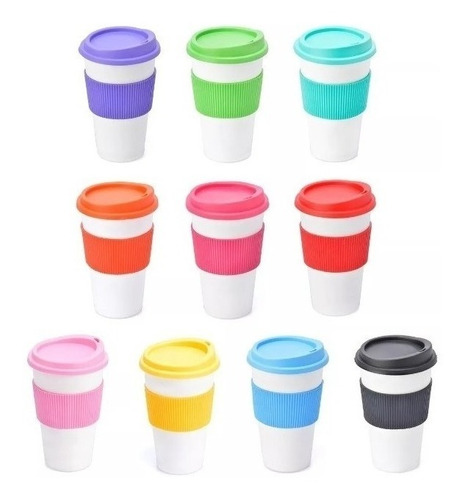 Vaso Térmico X 10 Un Taza Tonos Pastel Tipo Starbucks 300ml