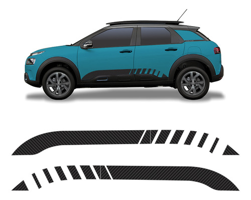 Faixa Citroen C4 Cactus 2019/2022 Adesivo Carbono - Genérico