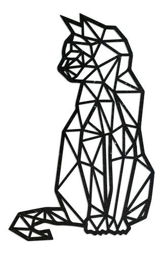 Imagen 2 de 3 de Cuadro Gato | Animales Decorativos Geométricos | Grande