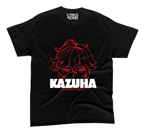 Playera Anime Genshin Impact Kazuha Rostro Lineas Letras B