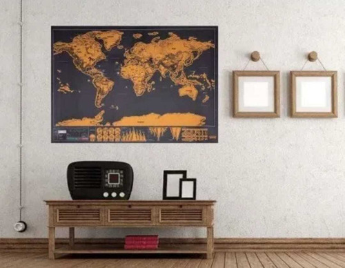 Mapa Mundi Gigante Com Raspadinha! 60x82 Ctm, À Pronta !