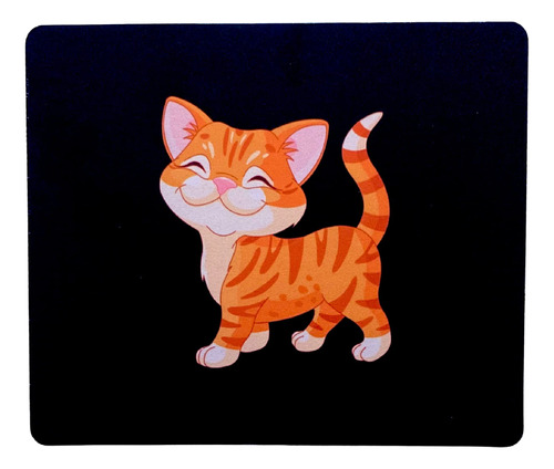 Alfombrilla De Mouse Con Diseño De Gato Naranja Feliz: ¡e.