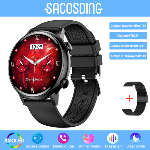 Reloj Inteligente Mujer 1.1 Smartwatch Nfc Deporte Llamada