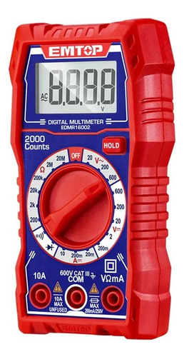 Tester Multimetro Digital Profesional Lcd 600v Dc Ca Emtop 