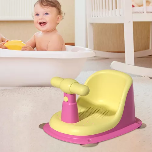 Asiento de baño para bebé, asiento de silla para bañera de bebé, asiento de  baño antideslizante para bebé en bañera, silla de ducha para bebé, con  soporte de respaldo y ventosas para