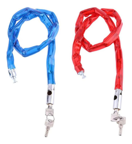 Cadena Linga Piton Bicicleta Moto 1m Seguridad Blindada Acer Color Rojo